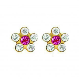 Brinco Strudex Daisy Cristal Rosa