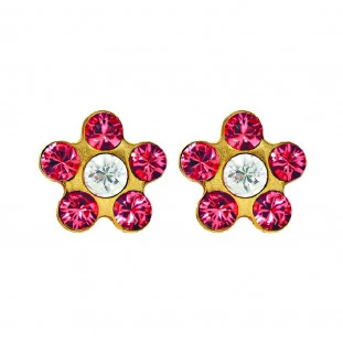 Brinco Strudex Daisy Rubi Cristal